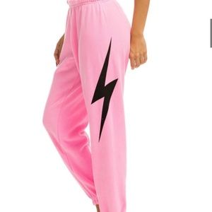 Aviator Nation pink bolt XS pants